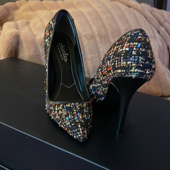 Multi Color Tweed High Heels - Charles David - Palma Tweed 7 - Picture 3 of 6